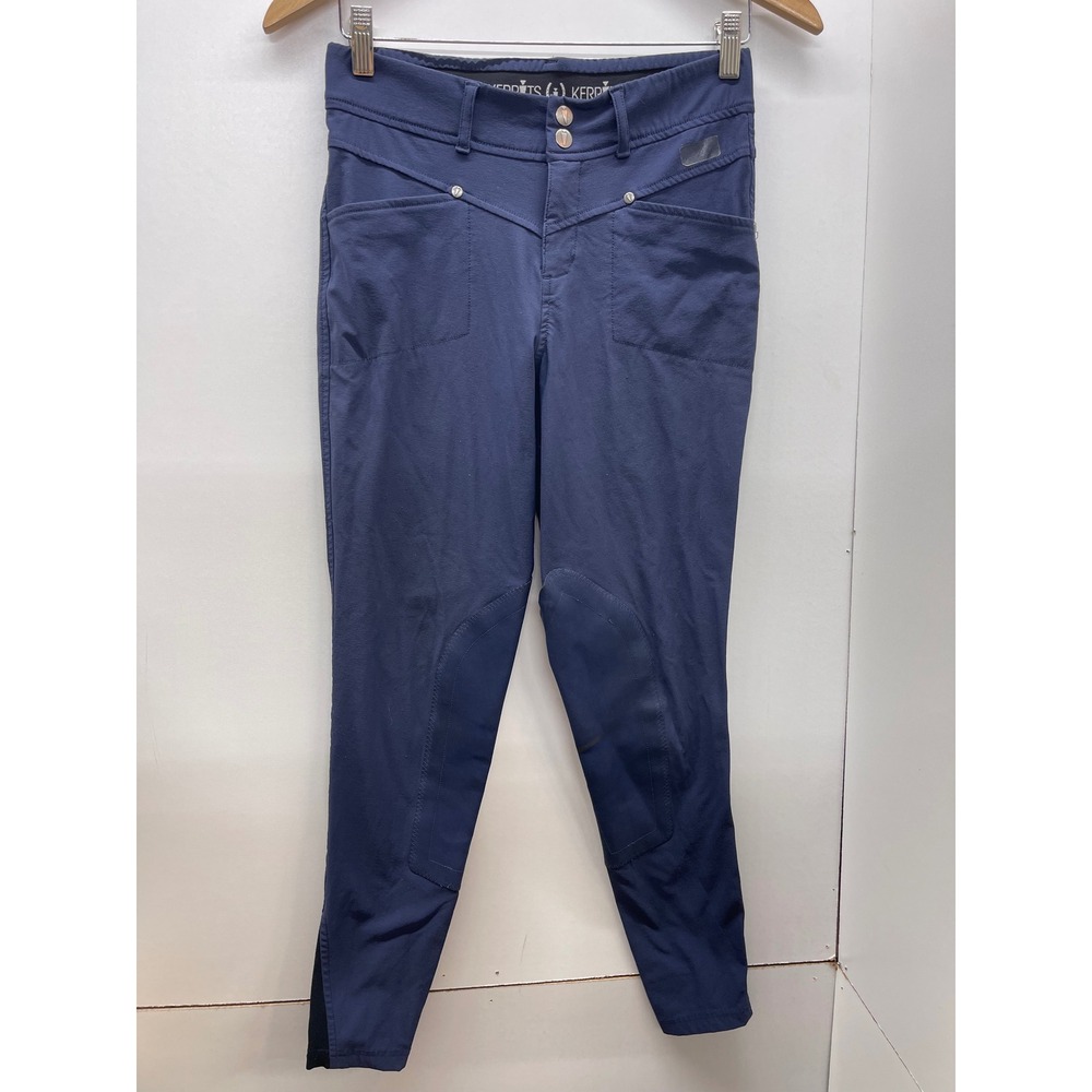 Kerrits Navy Blue Knee Patch Equestrian Riding Breeches Pants Women Small
